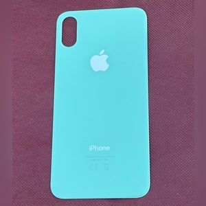 iPhone X  ] Back Glass | BIG HOLE |Custom| Light Blue  |Ships Fast |